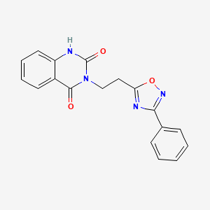 molecular formula C18H14N4O3 B6514865 3-[2-(3-phenyl-1,2,4-oxadiazol-5-yl)ethyl]-1,2,3,4-tetrahydroquinazoline-2,4-dione CAS No. 892287-03-5