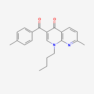 molecular formula C21H22N2O2 B6514873 1-butyl-7-methyl-3-(4-methylbenzoyl)-1,4-dihydro-1,8-naphthyridin-4-one CAS No. 892297-72-2