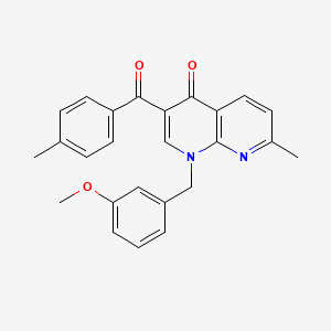1-[(3-methoxyphenyl)methyl]-7-methyl-3-(4-methylbenzoyl)-1,4-dihydro-1,8-naphthyridin-4-one