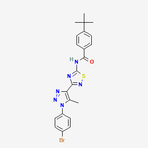 molecular formula C22H21BrN6OS B6515070 N-{3-[1-(4-bromophenyl)-5-methyl-1H-1,2,3-triazol-4-yl]-1,2,4-thiadiazol-5-yl}-4-tert-butylbenzamide CAS No. 931363-33-6