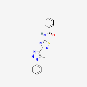molecular formula C23H24N6OS B6515075 4-tert-butyl-N-{3-[5-methyl-1-(4-methylphenyl)-1H-1,2,3-triazol-4-yl]-1,2,4-thiadiazol-5-yl}benzamide CAS No. 931334-26-8