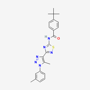 molecular formula C23H24N6OS B6515083 4-tert-butyl-N-{3-[5-methyl-1-(3-methylphenyl)-1H-1,2,3-triazol-4-yl]-1,2,4-thiadiazol-5-yl}benzamide CAS No. 931937-65-4