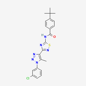 molecular formula C22H21ClN6OS B6515087 4-tert-butyl-N-{3-[1-(3-chlorophenyl)-5-methyl-1H-1,2,3-triazol-4-yl]-1,2,4-thiadiazol-5-yl}benzamide CAS No. 931334-29-1