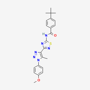 molecular formula C23H24N6O2S B6515097 4-tert-butyl-N-{3-[1-(4-methoxyphenyl)-5-methyl-1H-1,2,3-triazol-4-yl]-1,2,4-thiadiazol-5-yl}benzamide CAS No. 931334-50-8