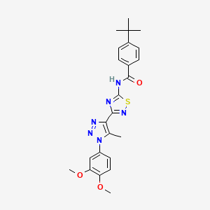 molecular formula C24H26N6O3S B6515111 4-tert-butyl-N-{3-[1-(3,4-dimethoxyphenyl)-5-methyl-1H-1,2,3-triazol-4-yl]-1,2,4-thiadiazol-5-yl}benzamide CAS No. 931937-81-4