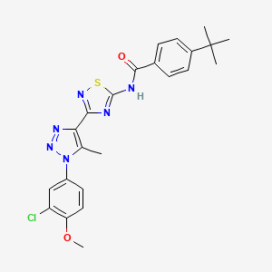 molecular formula C23H23ClN6O2S B6515139 4-tert-butyl-N-{3-[1-(3-chloro-4-methoxyphenyl)-5-methyl-1H-1,2,3-triazol-4-yl]-1,2,4-thiadiazol-5-yl}benzamide CAS No. 931363-78-9