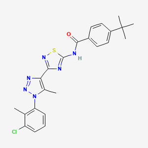 molecular formula C23H23ClN6OS B6515140 4-tert-butyl-N-{3-[1-(3-chloro-2-methylphenyl)-5-methyl-1H-1,2,3-triazol-4-yl]-1,2,4-thiadiazol-5-yl}benzamide CAS No. 931334-81-5