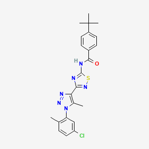 molecular formula C23H23ClN6OS B6515148 4-tert-butyl-N-{3-[1-(5-chloro-2-methylphenyl)-5-methyl-1H-1,2,3-triazol-4-yl]-1,2,4-thiadiazol-5-yl}benzamide CAS No. 931363-81-4