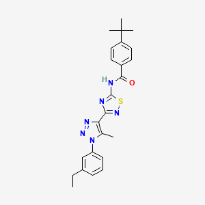 molecular formula C24H26N6OS B6515160 4-tert-butyl-N-{3-[1-(3-ethylphenyl)-5-methyl-1H-1,2,3-triazol-4-yl]-1,2,4-thiadiazol-5-yl}benzamide CAS No. 931363-96-1