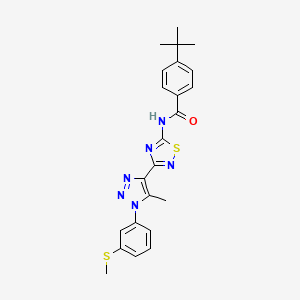 molecular formula C23H24N6OS2 B6515174 4-tert-butyl-N-(3-{5-methyl-1-[3-(methylsulfanyl)phenyl]-1H-1,2,3-triazol-4-yl}-1,2,4-thiadiazol-5-yl)benzamide CAS No. 931938-18-0