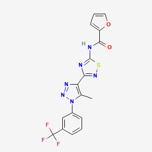 molecular formula C17H11F3N6O2S B6515178 N-(3-{5-methyl-1-[3-(trifluoromethyl)phenyl]-1H-1,2,3-triazol-4-yl}-1,2,4-thiadiazol-5-yl)furan-2-carboxamide CAS No. 931723-49-8