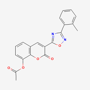 molecular formula C20H14N2O5 B6515182 3-[3-(2-methylphenyl)-1,2,4-oxadiazol-5-yl]-2-oxo-2H-chromen-8-yl acetate CAS No. 931364-32-8