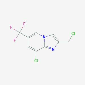 molecular formula C9H5Cl2F3N2 B065152 8-Chloro-2-(chloromethyl)-6-(trifluoromethyl)imidazo[1,2-a]pyridine CAS No. 182181-31-3