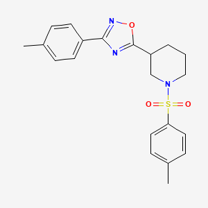 molecular formula C21H23N3O3S B6515216 1-(4-methylbenzenesulfonyl)-3-[3-(4-methylphenyl)-1,2,4-oxadiazol-5-yl]piperidine CAS No. 931335-58-9