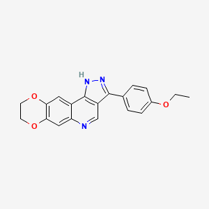 molecular formula C20H17N3O3 B6515261 14-(4-ethoxyphenyl)-4,7-dioxa-12,13,17-triazatetracyclo[8.7.0.0^{3,8}.0^{11,15}]heptadeca-1,3(8),9,11(15),13,16-hexaene CAS No. 931965-35-4