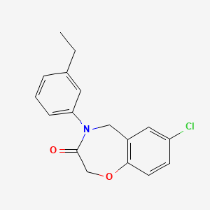 molecular formula C17H16ClNO2 B6515284 7-chloro-4-(3-ethylphenyl)-2,3,4,5-tetrahydro-1,4-benzoxazepin-3-one CAS No. 950277-77-7