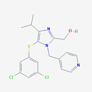 molecular formula C19H19Cl2N3OS B065153 {5-[(3,5-Dichlorophenyl)sulfanyl]-4-isopropyl-1-((pyridin-4-YL)methyl)imidazol-2-YL}methanol CAS No. 178981-89-0
