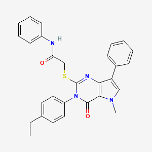 molecular formula C29H26N4O2S B6515312 2-{[3-(4-ethylphenyl)-5-methyl-4-oxo-7-phenyl-3H,4H,5H-pyrrolo[3,2-d]pyrimidin-2-yl]sulfanyl}-N-phenylacetamide CAS No. 933195-10-9