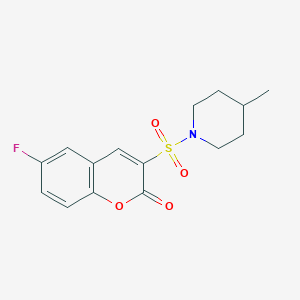 molecular formula C15H16FNO4S B6515363 6-fluoro-3-[(4-methylpiperidin-1-yl)sulfonyl]-2H-chromen-2-one CAS No. 950258-31-8