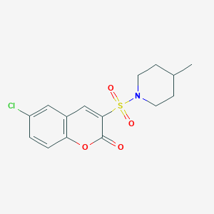 molecular formula C15H16ClNO4S B6515371 6-chloro-3-[(4-methylpiperidin-1-yl)sulfonyl]-2H-chromen-2-one CAS No. 950269-97-3