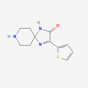 molecular formula C11H13N3OS B6515405 3-(thiophen-2-yl)-1,4,8-triazaspiro[4.5]dec-3-en-2-one CAS No. 933196-22-6