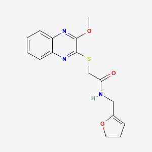 molecular formula C16H15N3O3S B6515411 N-[(furan-2-yl)methyl]-2-[(3-methoxyquinoxalin-2-yl)sulfanyl]acetamide CAS No. 950258-46-5