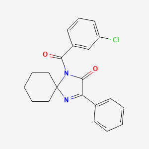 molecular formula C21H19ClN2O2 B6515416 1-(3-chlorobenzoyl)-3-phenyl-1,4-diazaspiro[4.5]dec-3-en-2-one CAS No. 933196-52-2