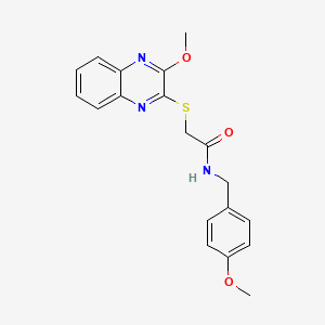 molecular formula C19H19N3O3S B6515418 N-[(4-methoxyphenyl)methyl]-2-[(3-methoxyquinoxalin-2-yl)sulfanyl]acetamide CAS No. 950258-45-4