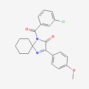 molecular formula C22H21ClN2O3 B6515428 1-(3-chlorobenzoyl)-3-(4-methoxyphenyl)-1,4-diazaspiro[4.5]dec-3-en-2-one CAS No. 933243-17-5