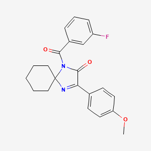 molecular formula C22H21FN2O3 B6515429 1-(3-fluorobenzoyl)-3-(4-methoxyphenyl)-1,4-diazaspiro[4.5]dec-3-en-2-one CAS No. 932976-39-1