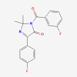 molecular formula C18H14F2N2O2 B6515433 1-(3-fluorobenzoyl)-4-(4-fluorophenyl)-2,2-dimethyl-2,5-dihydro-1H-imidazol-5-one CAS No. 933196-69-1