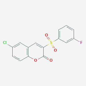molecular formula C15H8ClFO4S B6515443 6-chloro-3-(3-fluorobenzenesulfonyl)-2H-chromen-2-one CAS No. 950270-60-7