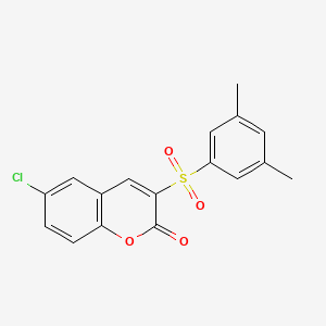 6-chloro-3-(3,5-dimethylbenzenesulfonyl)-2H-chromen-2-one