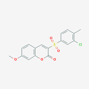 molecular formula C17H13ClO5S B6515466 3-(3-chloro-4-methylbenzenesulfonyl)-7-methoxy-2H-chromen-2-one CAS No. 950270-68-5