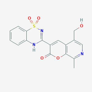 3-[5-(hydroxymethyl)-8-methyl-2-oxo-2H-pyrano[2,3-c]pyridin-3-yl]-2H-1lambda6,2,4-benzothiadiazine-1,1-dione