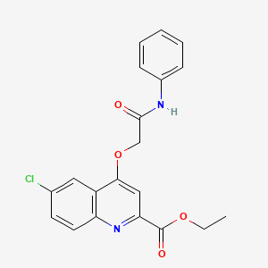 molecular formula C20H17ClN2O4 B6515505 ethyl 6-chloro-4-[(phenylcarbamoyl)methoxy]quinoline-2-carboxylate CAS No. 950276-23-0