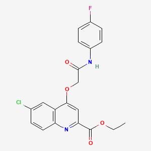 molecular formula C20H16ClFN2O4 B6515507 ethyl 6-chloro-4-{[(4-fluorophenyl)carbamoyl]methoxy}quinoline-2-carboxylate CAS No. 950265-21-1