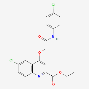 molecular formula C20H16Cl2N2O4 B6515509 ethyl 6-chloro-4-{[(4-chlorophenyl)carbamoyl]methoxy}quinoline-2-carboxylate CAS No. 950265-22-2