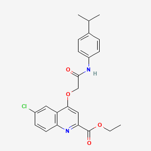 ethyl 6-chloro-4-({[4-(propan-2-yl)phenyl]carbamoyl}methoxy)quinoline-2-carboxylate