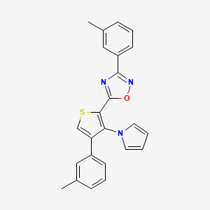 molecular formula C24H19N3OS B6515550 3-(3-methylphenyl)-5-[4-(3-methylphenyl)-3-(1H-pyrrol-1-yl)thiophen-2-yl]-1,2,4-oxadiazole CAS No. 950276-88-7