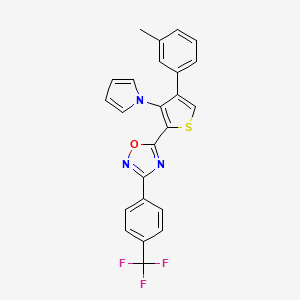 molecular formula C24H16F3N3OS B6515566 5-[4-(3-methylphenyl)-3-(1H-pyrrol-1-yl)thiophen-2-yl]-3-[4-(trifluoromethyl)phenyl]-1,2,4-oxadiazole CAS No. 950276-92-3