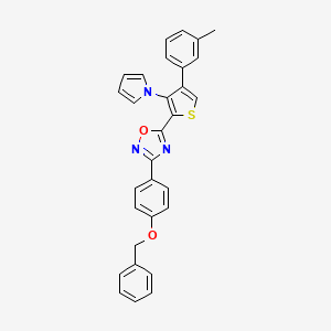 3-[4-(benzyloxy)phenyl]-5-[4-(3-methylphenyl)-3-(1H-pyrrol-1-yl)thiophen-2-yl]-1,2,4-oxadiazole