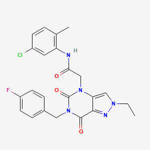 N-(5-chloro-2-methylphenyl)-2-{2-ethyl-6-[(4-fluorophenyl)methyl]-5,7-dioxo-2H,4H,5H,6H,7H-pyrazolo[4,3-d]pyrimidin-4-yl}acetamide