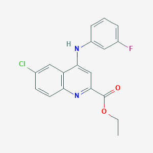 ethyl 6-chloro-4-[(3-fluorophenyl)amino]quinoline-2-carboxylate