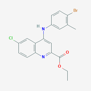 molecular formula C19H16BrClN2O2 B6515611 ethyl 4-[(4-bromo-3-methylphenyl)amino]-6-chloroquinoline-2-carboxylate CAS No. 950277-46-0