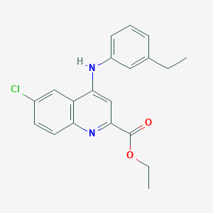 molecular formula C20H19ClN2O2 B6515616 ethyl 6-chloro-4-[(3-ethylphenyl)amino]quinoline-2-carboxylate CAS No. 950266-43-0