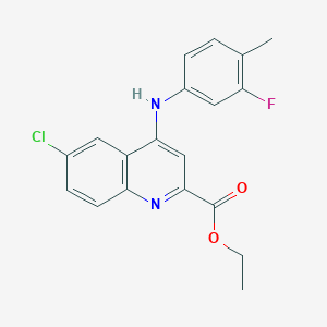 ethyl 6-chloro-4-[(3-fluoro-4-methylphenyl)amino]quinoline-2-carboxylate