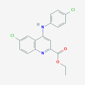 ethyl 6-chloro-4-[(4-chlorophenyl)amino]quinoline-2-carboxylate