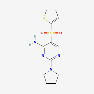 2-(pyrrolidin-1-yl)-5-(thiophene-2-sulfonyl)pyrimidin-4-amine