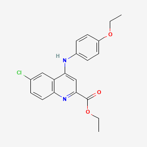 molecular formula C20H19ClN2O3 B6515634 ethyl 6-chloro-4-[(4-ethoxyphenyl)amino]quinoline-2-carboxylate CAS No. 950277-58-4